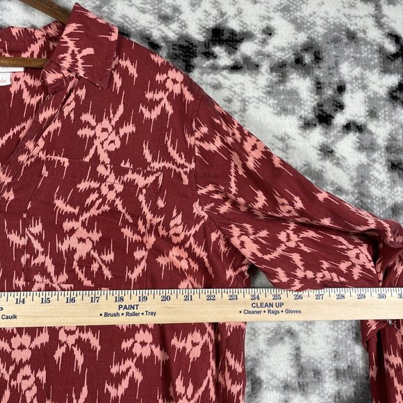 Knox Rose Top Womens Size Large Button Up High Low Hem V-Neck Collared - Picture 4 of 10